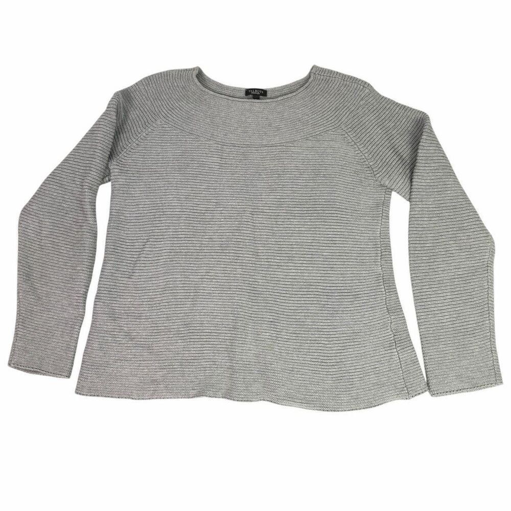Talbots Womens Medium Gray Ribbed Sweater